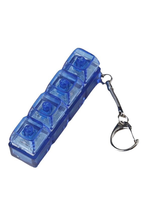 Keyboard Fidget Toy for Adults Keyboard Clicker with LED Light Keychain Fidget Stress Relief Sensory Toy, Multi-Functional Keyboard Switch Tester Gift for Teens