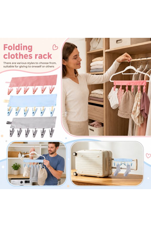 Foldable Travel Hangers for Clothes - Portable Space Saving Luggage Accessories for Suitcase, Packing Organizers for Vacations, Business Trips & Gifts, Blue
