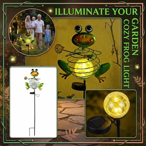 THOPBPRK Garden Decor for Outside, Solar Powered Frog Garden Stake Light Decorative Animal Silhouette Lamp For Outdoor Yard Lawn Patio Garden Art Ornament Lighting Decoration, Green