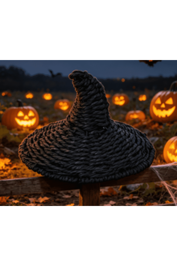 Ghost Hat Ornaments Holiday Home Decor Festive Tabletop, Mantel Display Novelty Indoor For Autumn Fall Celebrations , 3.9x6.2 Inch Black