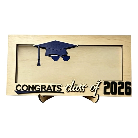 THOPBPRK Graduation Money Holder Keepsake Gift Cash Display Ornament Celebration Photo Frame For High School College Graduate Class Of 2026 Commemorative Party Tabletop Decoration, 1Pack Dark Blue