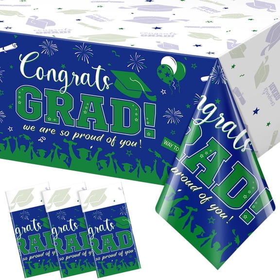 THOPBPRK Graduation Party Table Cover Digital Print Celebration Theme Decorative Tablecloth for Indoor Outdoor Dining Festive Ceremony Event Party Supplies, H