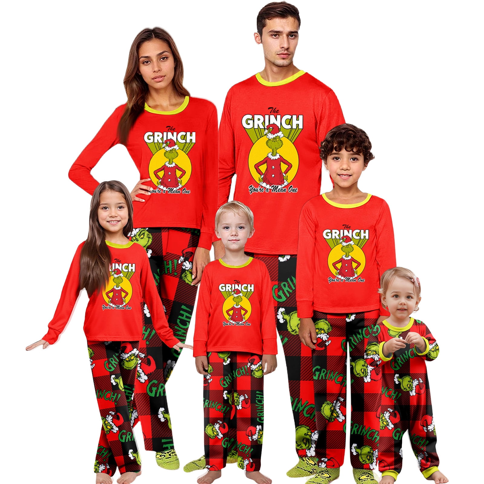 THOPBPRK Gri'nch Christmas PJs 2-Piece Matching Sets for Family ...