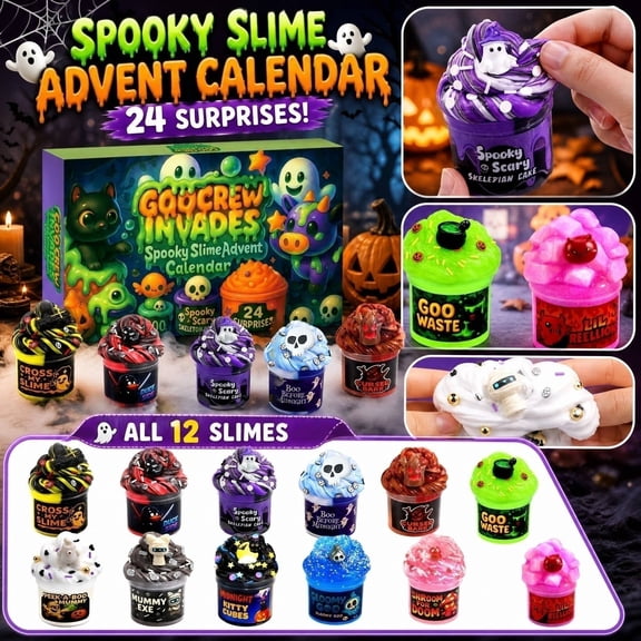 THOPBPRK Halloween Countdown Advent Calendar for , Spooky Ghost Slime Surprise , Festive Holiday Decorations, Sensory Toys for Party Favors & Gifts