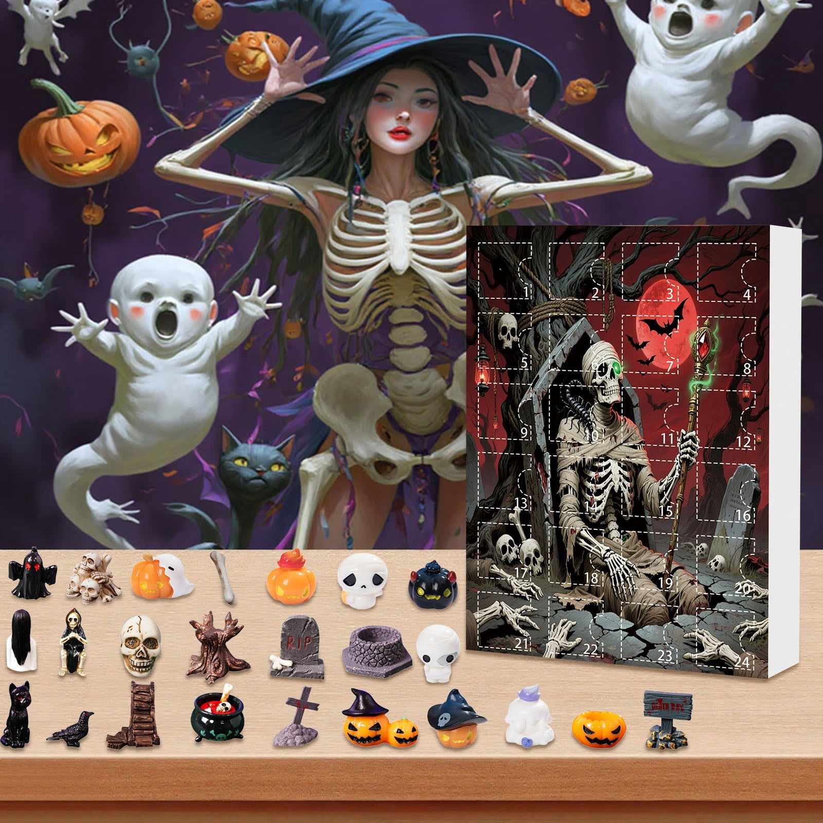 31 Nights Of Fright Halloween Advent Calendar 2025 - Horror Figurine Countdown Box With 31 Spooky Collectibles
