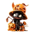 thumbnail image 1 of THOPBPRK Halloween Decorations Wooden Figurines Cute Pumpkin Witch Ghost Cat Statue for Tiered Tray Decor Tabletop Display Home Party Accents Seasonal Holiday Table Centerpiece, 1Pack C, 1 of 7