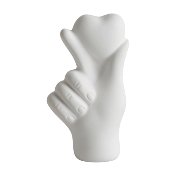 THOPBPRK Hand Holding Heart Statue Love Sculpture Modern Home Decor Creative Desktop Figurine for Living Room Bedroom Bookshelf Display Housewarming Wedding Anniversary Gift , White