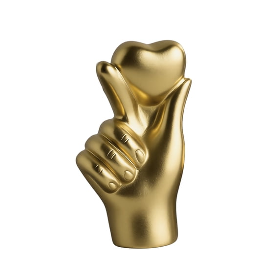 THOPBPRK Hand Holding Heart Statue Love Sculpture Modern Home Decor Creative Desktop Figurine for Living Room Bedroom Bookshelf Display Housewarming Wedding Anniversary Gift , Gold