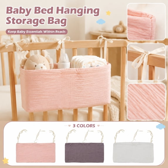 THOPBPRK Hanging Stroller Organizer And Caddy For Cribs Or Playpens Universal Fit Storage Bag For Diapers Wipes Toys And Bottles Gear For Parents On The , 1Pack White