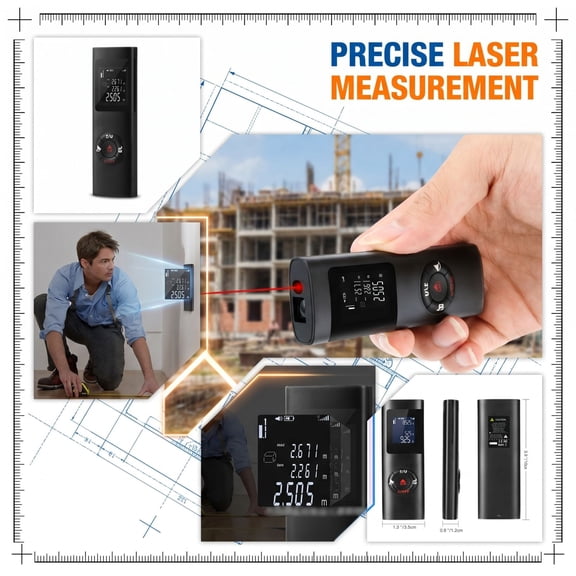 THOPBPRK High Precision Infrared Laser Distance Meter with Portable Design Electronic Measuring Tool for Home Improvement Interior Design and Real Estate Projects 131-Foot Range, 1Pc A