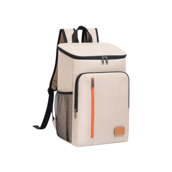 THOPBPRK Insulated Backpack Cooler Bag Thermal Lunch Backpack Portable Food Carrier With Zipper Closure For Outdoor Hiking Camping Picnic Beach Trips Commuting Travel Bag , Khaki
