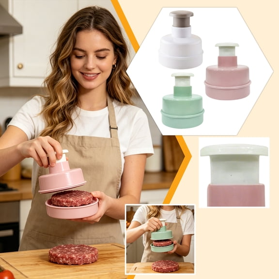 THOPBPRK Multi-Functional Burger Press Patty Maker Round Hamburger Meat Press Tool for Stuffed Sliders and Homemade Beef Patties Perfect for Outdoor Grilling and Family BBQ Parties, 1Pcs Green