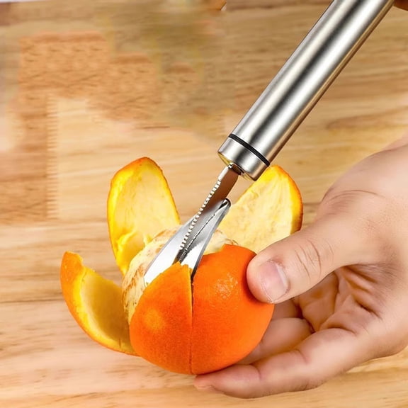 THOPBPRK Peeler Tool for Easy Orange and Grapefruit SkinRemoval Fruit Peeling Gadget for Healthy Snacks and Kitchen Prep Tool for Smooth Rind Stripping, Silver