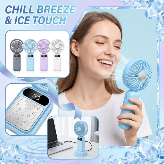 THOPBPRK Portable Handheld Personal Fan with Extended Time for Travel Commuting Outdoor Events and Home Use Lightweight Handheld Device, 1Pcs Black