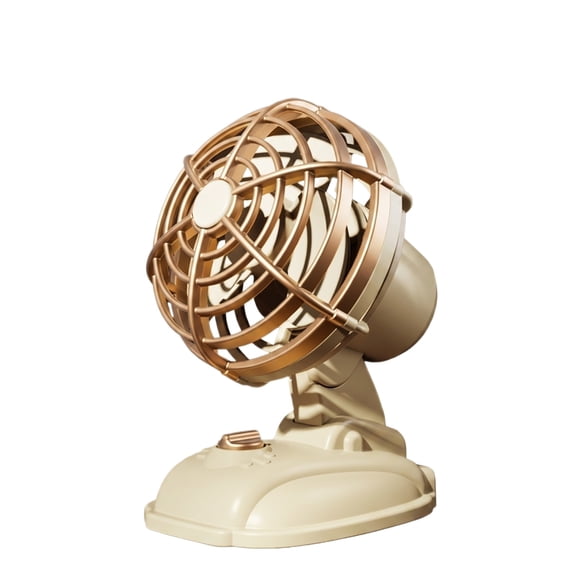 THOPBPRK Retro Mini Desk Fan Vintage Style Personal Table Fan Portable Air Circulator for Home Bedroom Nightstand Decorative Small Desktop Fan, White