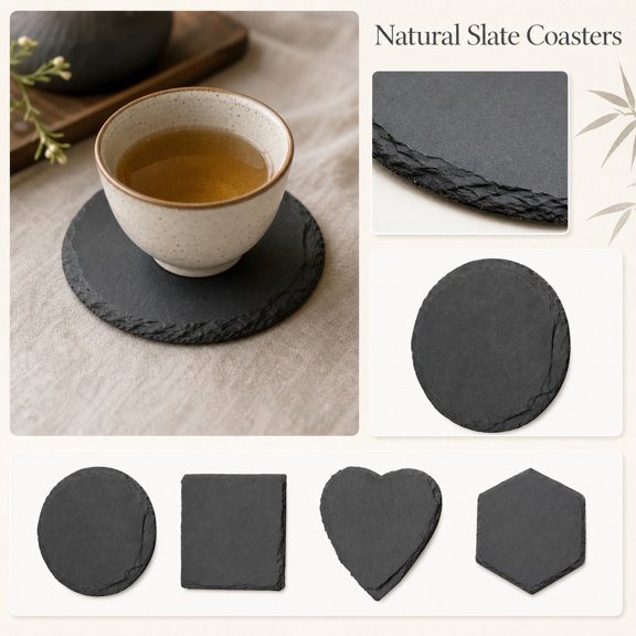THOPBPRK Round Square Drink Coasters Heat Resistant Cup Mats Tabletop Protection Coasters Decorative Drink Coaster Set for Hot Cold Beverages Coffee Mug Wine Glass Cups , A