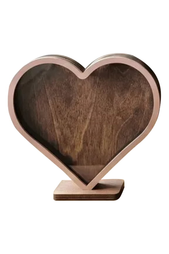 Seashell Holder Wooden Heart Display Case with Clear Window Shell Display Box Collection Box for Seashells Sea Glass Beach Home Coastal Decor & Keepsake Gift , C