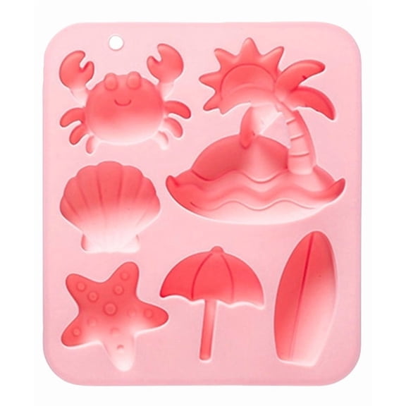 THOPBPRK Seashell Theme Chocolate Silicone Mold for DIY Candy Making, Beach Inspired Baking Tools for Summer Parties, Birthday Cakes, and Creative Dessert Decorations, Pink