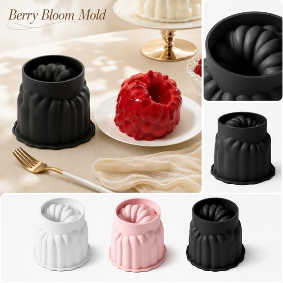 THOPBPRK Single Cavity Raspberry Shaped Cake Mold DIY Candle Casting Pan Dessert Decorating Tray Baking Tool For Home Kitchen Crafting Holiday Party Celebrations , Black