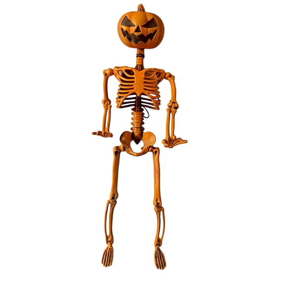 THOPBPRK Skeleton Prop for Halloween Decorations, Posable Human Figure for Decor, Spooky Indoor Outdoor Party Display and Home Accents, 1Pack Orange