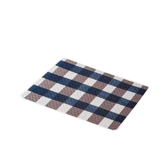 THOPBPRK Soft Plaid Pet Bed Mat for Cats and Dogs, Cozy Blue and White Checked Cushioned Floor Pad, Comfortable Washable Pet Resting Rug for Home Living Room Decor, 12 x 16 in, 1Pack C