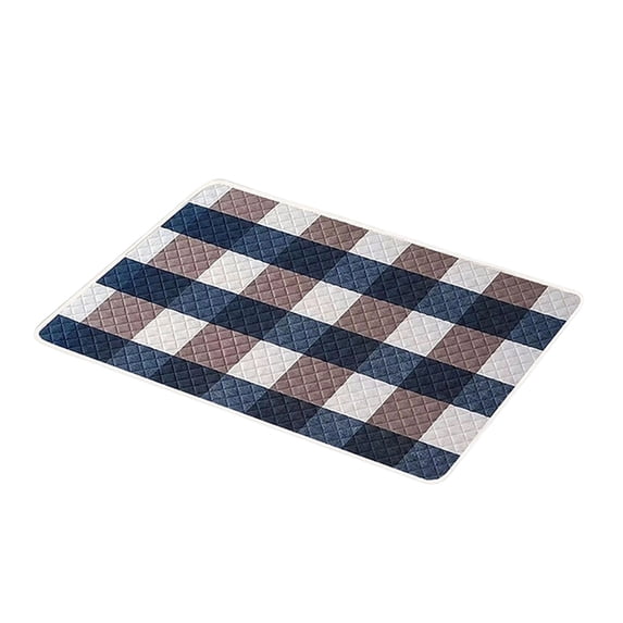 THOPBPRK Soft Plaid Pet Bed Mat for Cats and Dogs, Cozy Blue and White Checked Cushioned Floor Pad, Comfortable Washable Pet Resting Rug for Home Living Room Decor, 12 x 16 in, 1Pack D