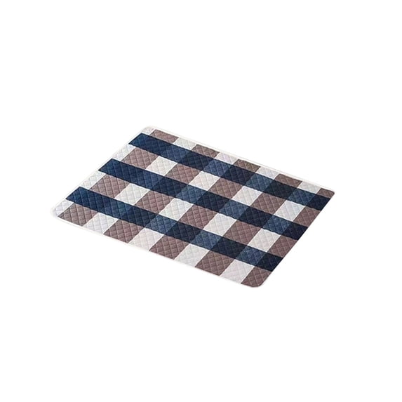 THOPBPRK Soft Plaid Pet Bed Mat for Cats and Dogs, Cozy Blue and White Checked Cushioned Floor Pad, Comfortable Washable Pet Resting Rug for Home Living Room Decor, 12 x 16 in, 1Pack B