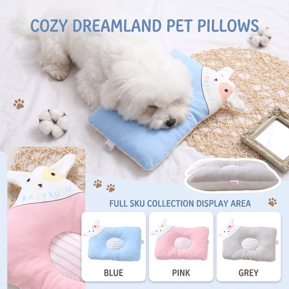 THOPBPRK Square Pet Bed Cushion for Dogs and Cats, Soft Cozy Sleeping Pillow for Small to Large Pets, Comfortable Plush Pet Decor for Living Room, Gift for Pet Lovers, 1Pack Blue