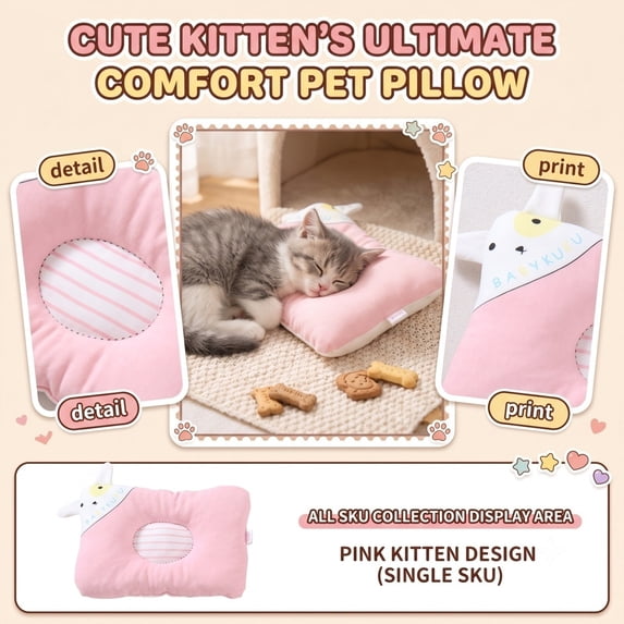 THOPBPRK Square Pet Bed Cushion for Dogs and Cats, Soft Cozy Sleeping Pillow for Small to Large Pets, Comfortable Plush Pet Decor for Living Room, Gift for Pet Lovers, 1Pack Pink