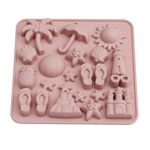 THOPBPRK Summer Castle Shaped Chocolate Mold Easy Release Pudding Fudge Candy Baking Pan Decorative Dessert Making Tool for Theme Party Holiday Gathering Baking Enthusiasts Event , Pink