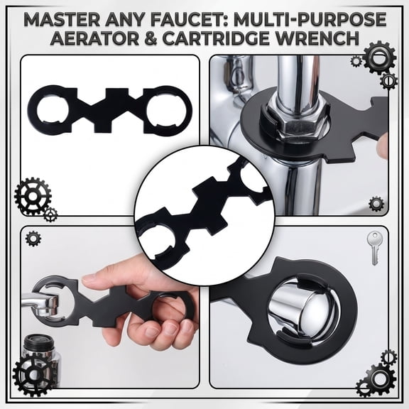 THOPBPRK Universal Faucet Aerator Removal Wrench and Valve Core Maintenance Tool Set for Kitchen Sink and Bathroom Tap Repair Plumbing Hardware Accessories for Home Use, black