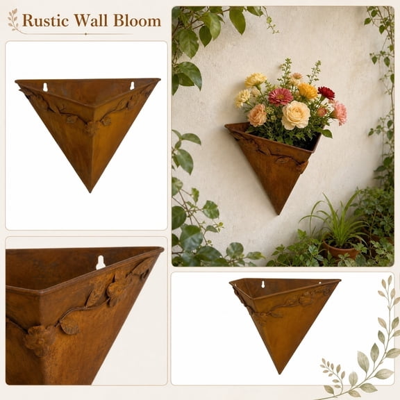 THOPBPRK Wall Hanging Planter Decorative Flower Basket Plant Holder Indoor Wall Decor for Living Room Bedroom Dining Room Balcony Home Decoration Hanging Plant Pot Gift , A