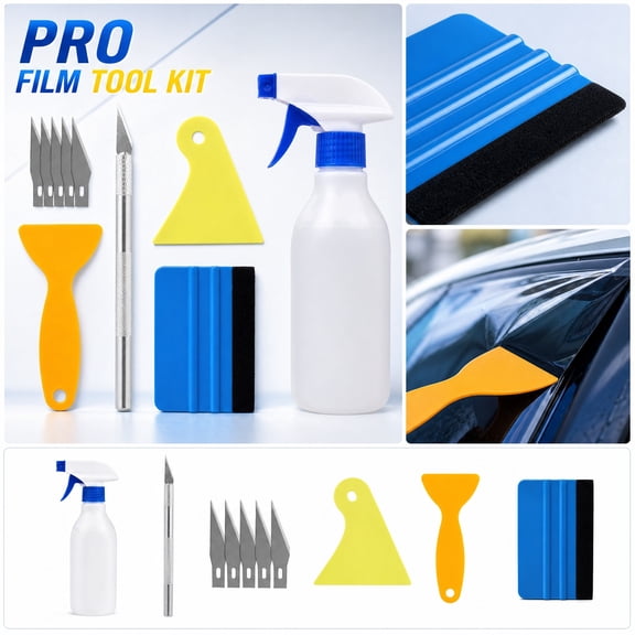 THOPBPRK Window Tint Kit 10-Piece Car Vinyl Wrap Tool Kit with Edge Squeegee Precision Utility Knife for Vehicle Film Application Wrapping Father's Day Gifts, D