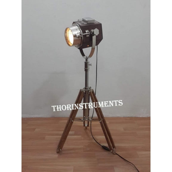 THOR BRAND WOOD SPOT LIGHT WITH MINI FLOOR TRIPOD STAND