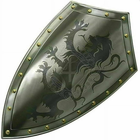 THOR INSTRUMENTS 28" Medieval Knight Battle Armor Shield Metal Handcrafted Decor Replica