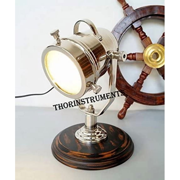THOR INSTRUMENTS Collectible Chrome Spot Light Table Desk Lamp With Base Decor