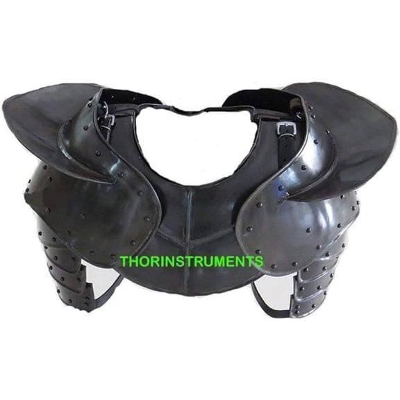 Thor Instruments Dark Gothic Costume Accessories, with Steel Gorget Neck Armor and Pauldron
