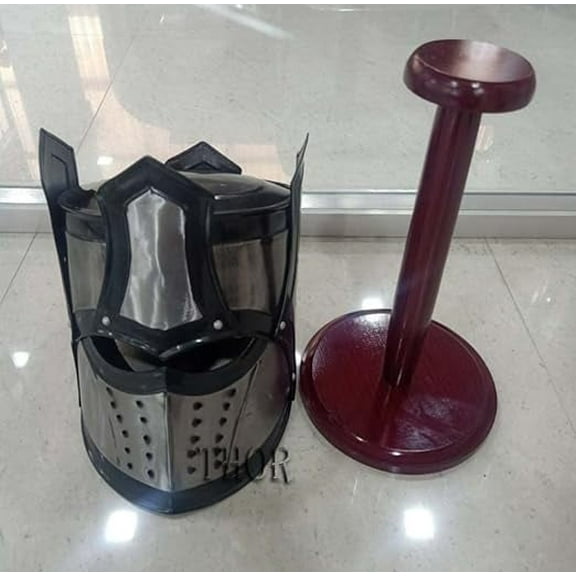 THOR INSTRUMENTS King Crown Helmet | Medieval Knight King Richard Crown Helmet With Stand Replica Cosplay Armour Helmets