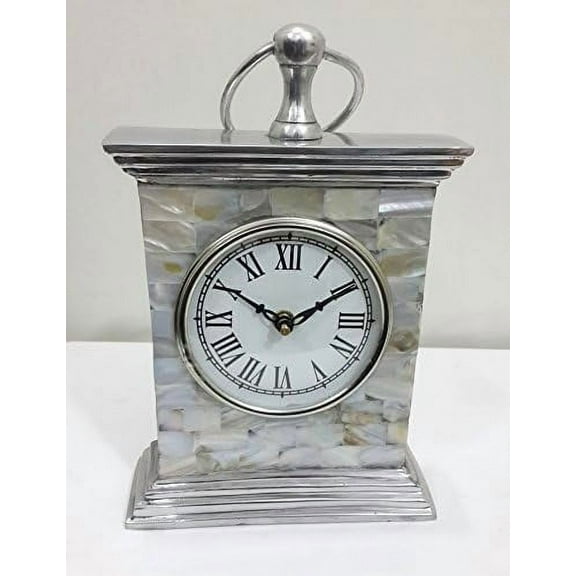 THOR INSTRUMENTS Maritime Chrome Desk Clock Nautical Table Clock 4" Diameter Rustic Vintage Home Decor Gifts