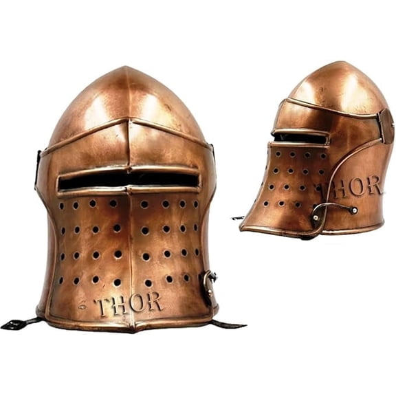 THOR INSTRUMENTS Medieval Armor Barbuta Helmet Knights Templar Crusader Rustic Vintage Home Decor Gifts