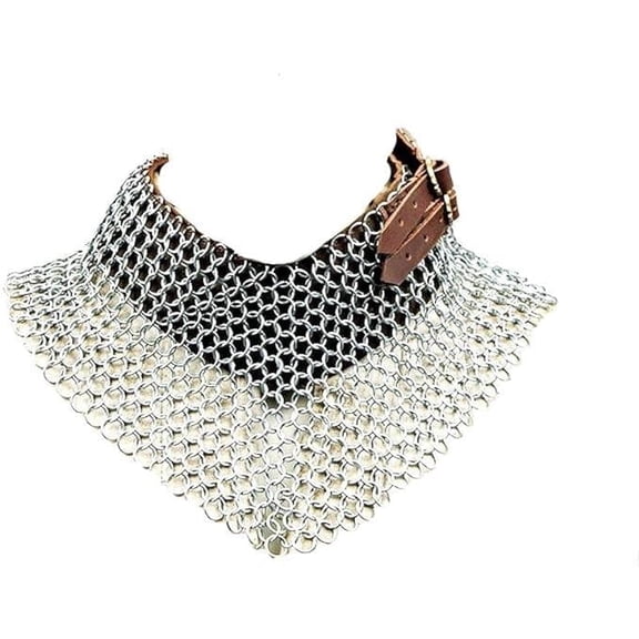 THOR INSTRUMENTS Medieval Armor Chainmail Bishops Mantle Collar Armor Rustic Vintage Home Decor Gifts