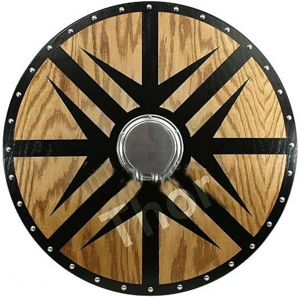 Rustic Shield THOR INSTRUMENTS Medieval Armor Wood & Steel Knight Round Shield ...