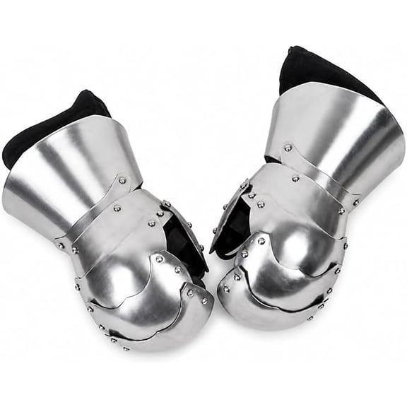 THOR INSTRUMENTS Medieval Gauntlets Silver Viking Gloves Pair Knight Crusader Armor Steel LARP Wearable Fully Gauntlets