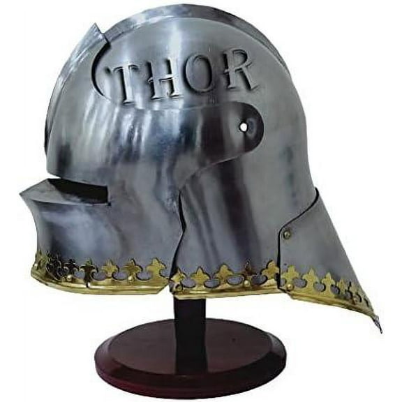 THOR INSTRUMENTS Medieval German Sallet Helmet Knight European Close Knight Armor Halloween Costume Rustic Vintage Home Decor Gifts
