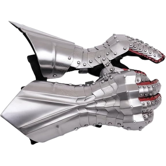 THOR INSTRUMENTS Medieval Knight Gauntlet Gloves Steel Armor Hand Protection with Design for Cosplay Reenactment LARP Costume