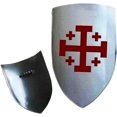 thumbnail image 1 of THOR INSTRUMENTS Medieval Knight Red Cross White Templar Shield Metal Handcrafted 18G Rustic Vintage Home Decor Gifts, 1 of 3
