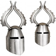 Thor Instruments Medieval Knight Templar Fantasy Warrior Helmet, with Steel Teutonic Winged Horn