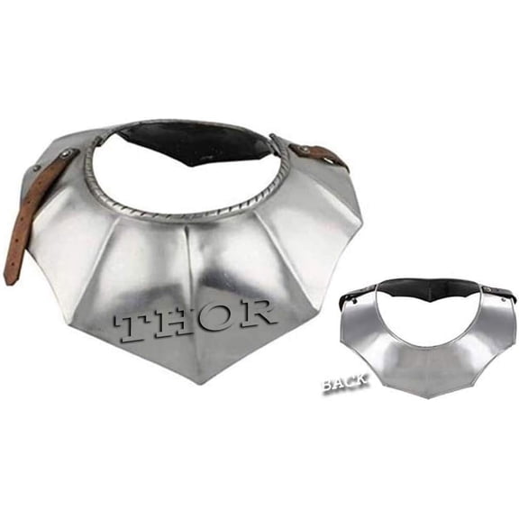 THOR INSTRUMENTS Medieval Knights Warrior Functional Armor Gorget Neck Plate 18g Rustic Vintage Home Decor Gifts