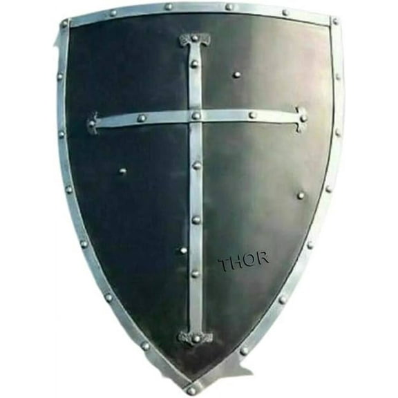 THOR INSTRUMENTS Medieval Templar Cross Shield Combat Ready For Battle Armor Shield Rustic Vintage Home Decor Gifts