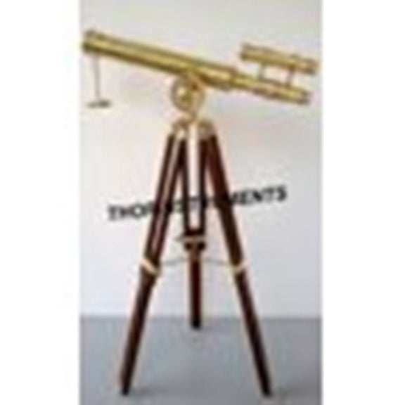 THOR INSTRUMENTS NAUTICAL BRASS DOUBLE TELESCOPE BRAS WITH STAND HOME DECORATIVE 18" GIFT